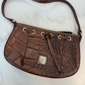 Dooney & Bourke Embossed Brown Shoulder Bag